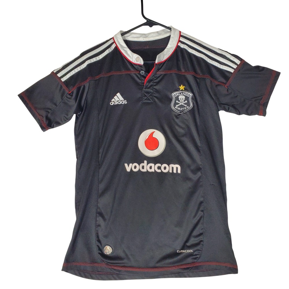 Adidas Orlando Pirates Soccer Jersey Black Red Vodacom Climacool Mens Medium